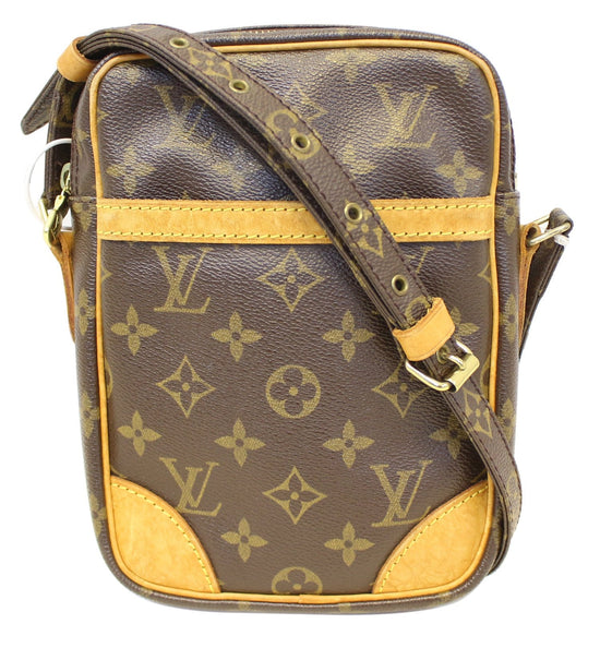 Authentic Louis Vuitton Danube Leather Crossbody Bag Signature Monogram  Purse