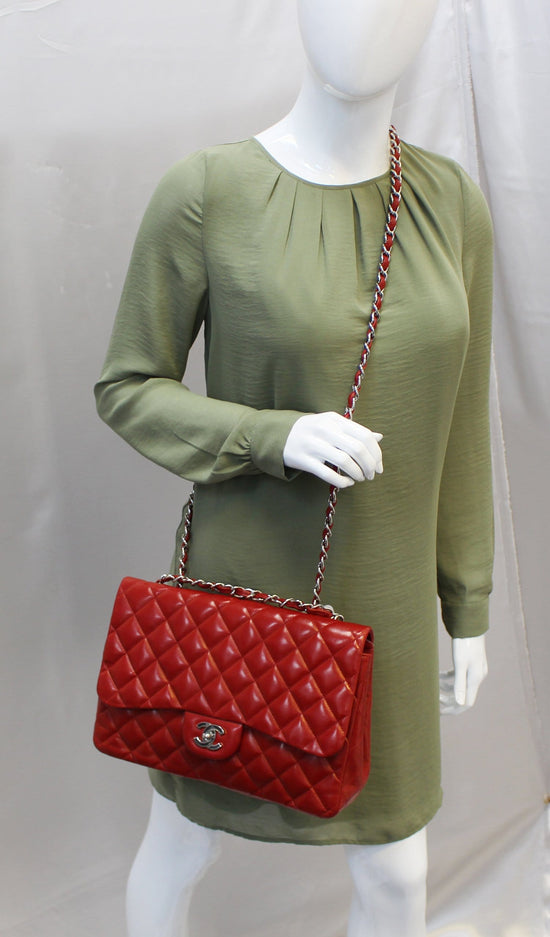 Lot 2 - A Chanel bordeaux-red quilted lambskin leather