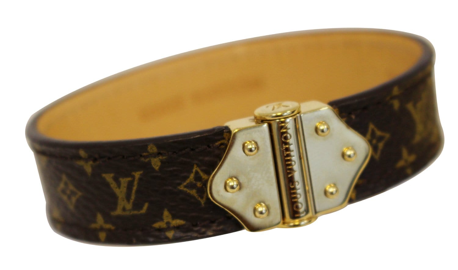 LOUIS VUITTON Monogram Canvas Nano Bracelet Size 17