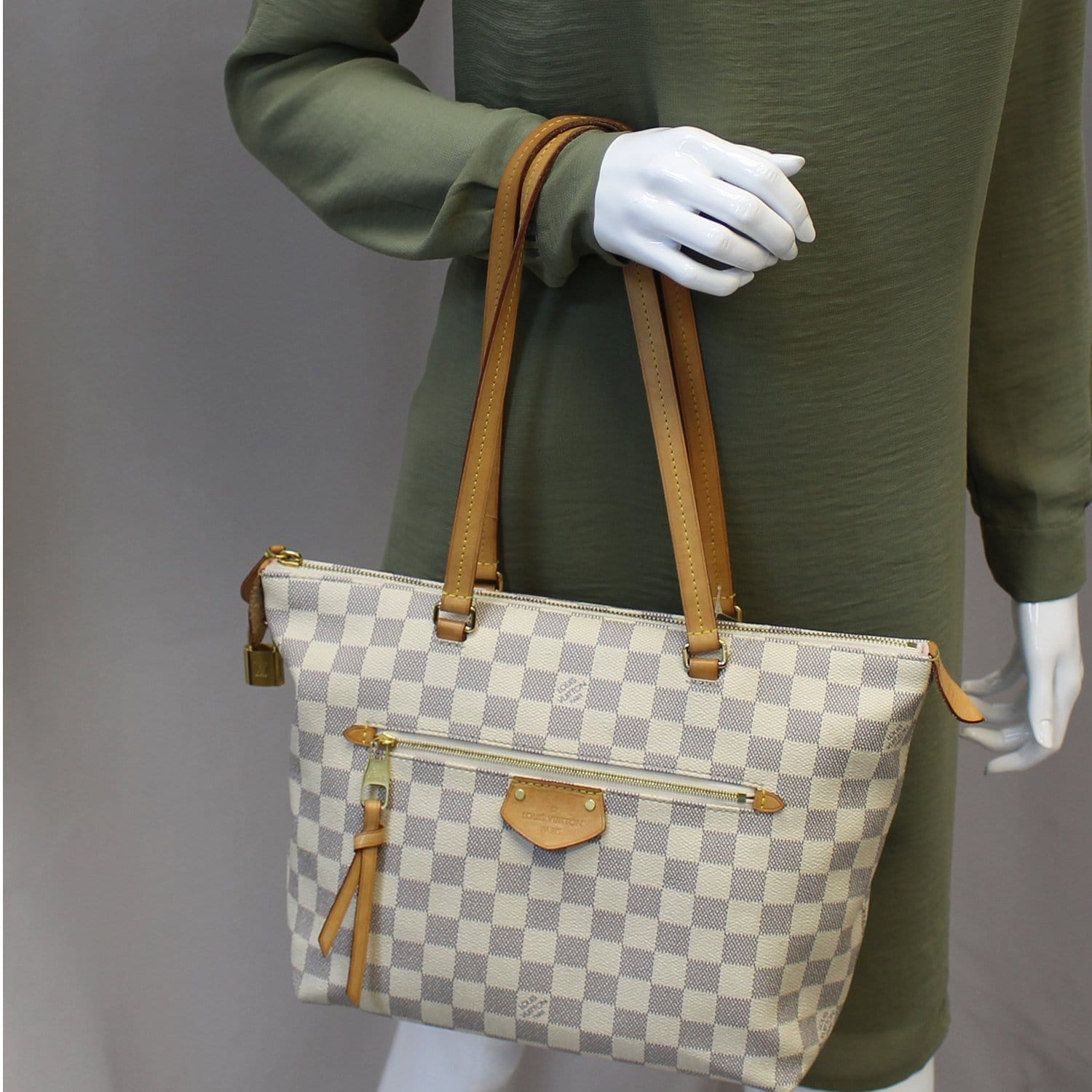 Louis Vuitton Tote Iena Damier Azur MM White/Blue - US