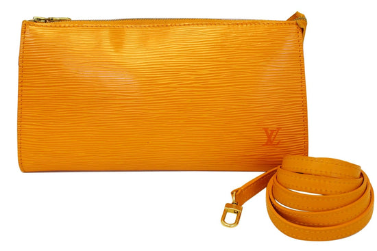 Louis Vuitton Clear Orange Epi Plage Pochette Accessoires Wristlet Pouch