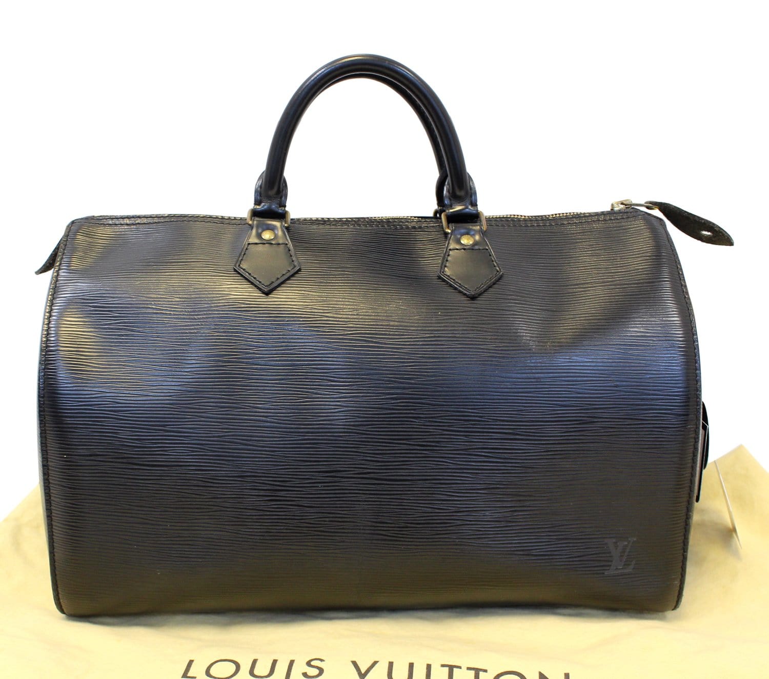 LOUIS VUITTON Epi Leather Speedy 40 Black Satchel Bag