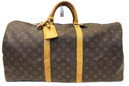 Shop Louis Vuitton Keepall Monogram Logo Boston Bags (M59676