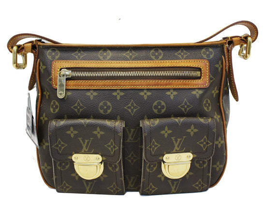Louis+Vuitton+Hudson+Shoulder+Bag+GM+Brown+Canvas+Monogram for sale online