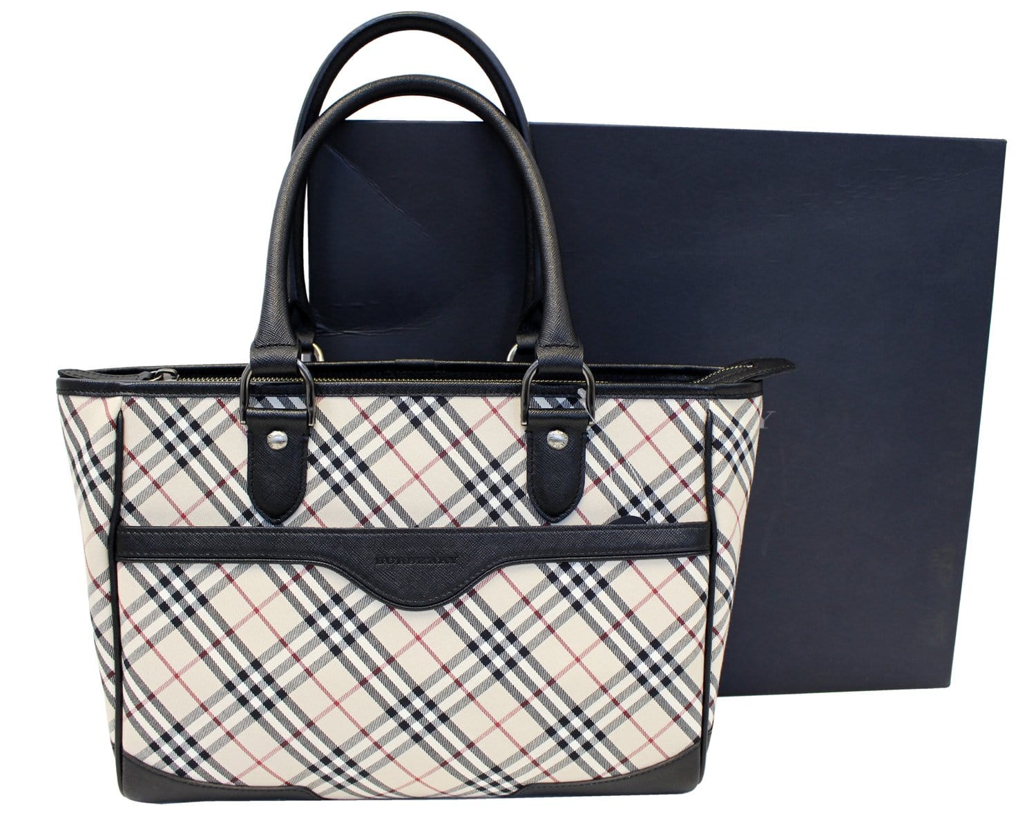 GENUINE BURBERRY check Plaid Shoulder bag handbag smaller - rigid