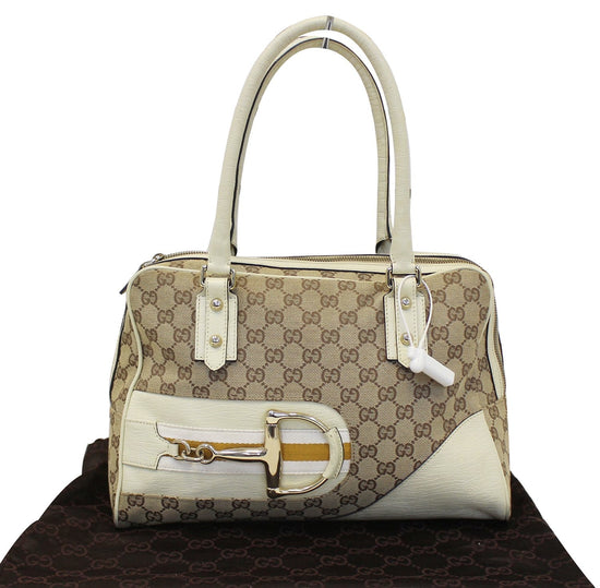 GUCCI MONOGRAM MEDIUM HASLER TOTE DARK BROWN (137385) - CRTBLNCHSHP