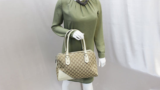 GUCCI MONOGRAM MEDIUM HASLER TOTE DARK BROWN (137385) - CRTBLNCHSHP