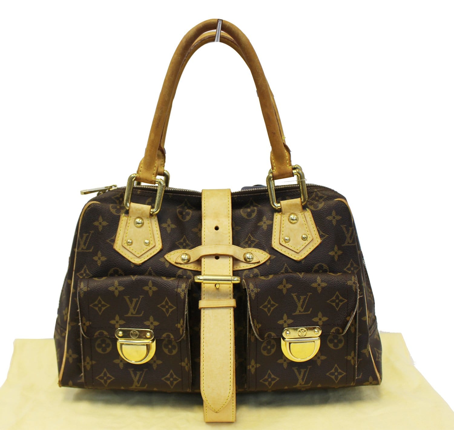 LOUIS VUITTON Monogram Canvas Brown Manhattan GM Satchel Bag