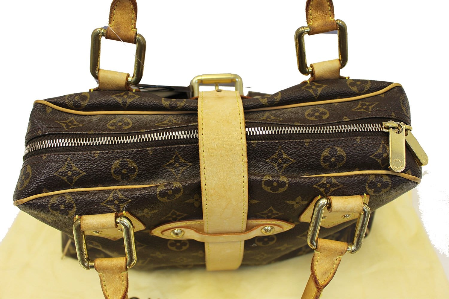 LOUIS VUITTON Monogram Canvas Brown Manhattan GM Satchel Bag