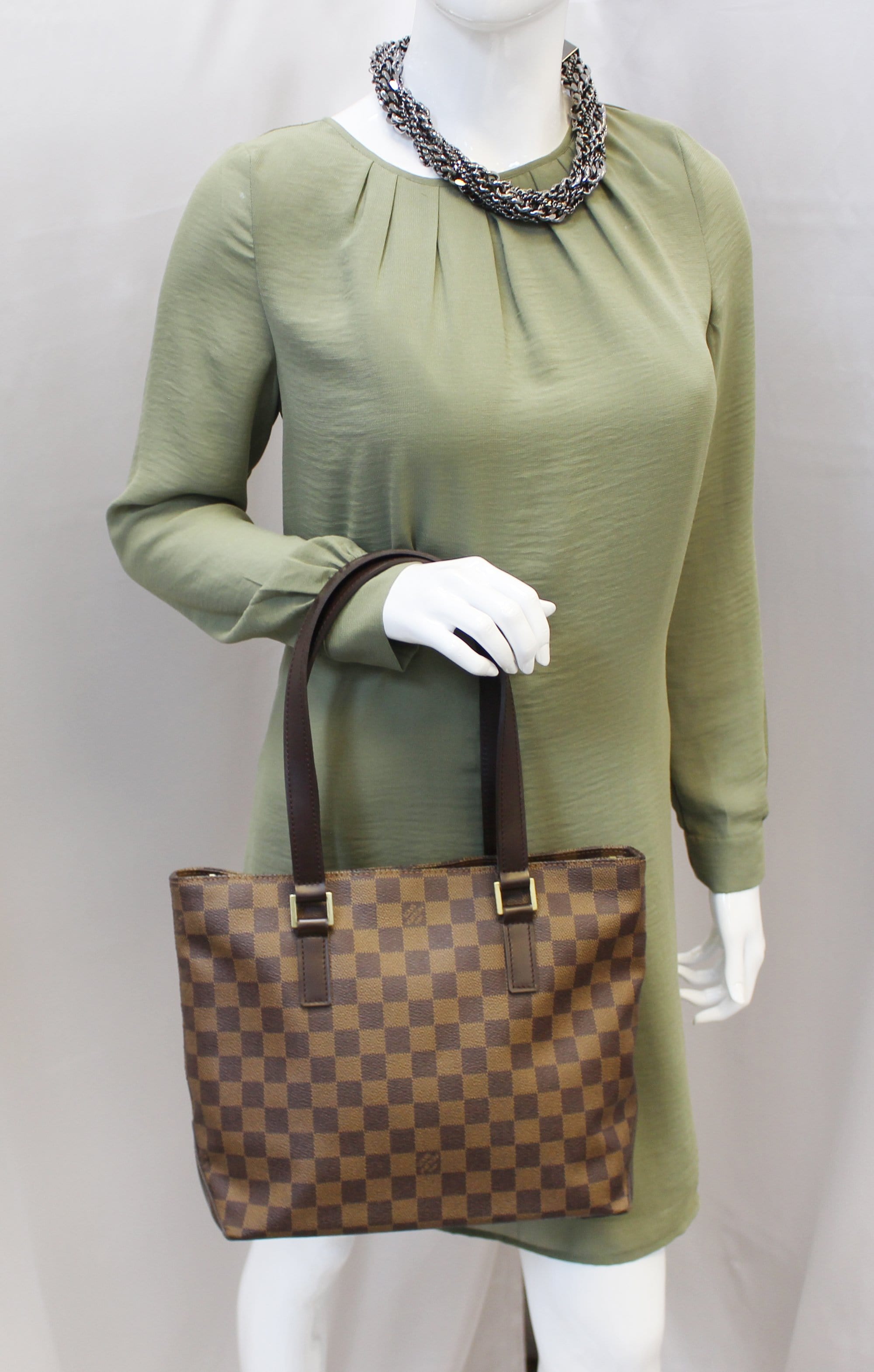 LOUIS VUITTON Cabas Piano Damier Ebene Shoulder Bag