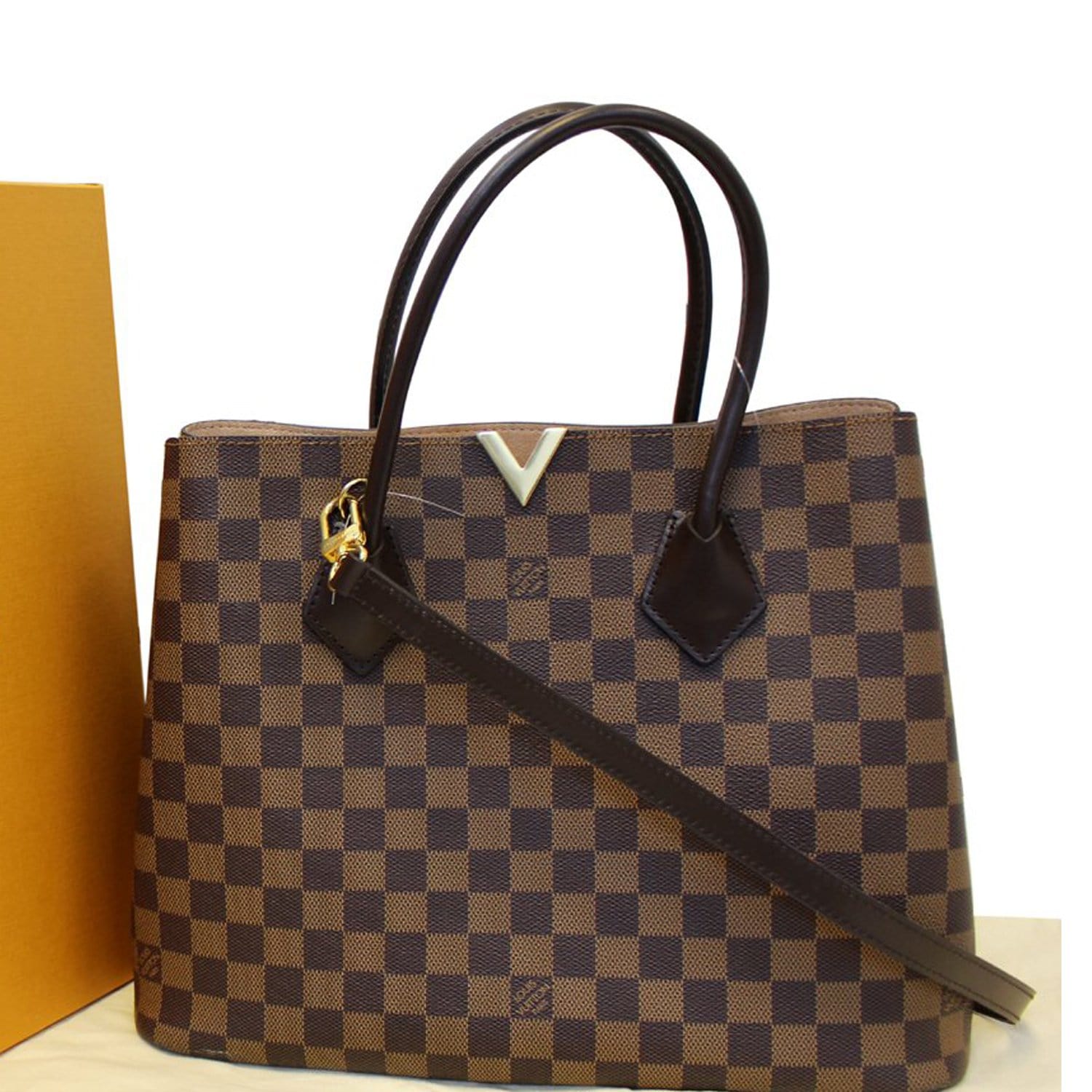 Louis Vuitton Kensington Damier Ebene Tote Shoulder Bag 2015