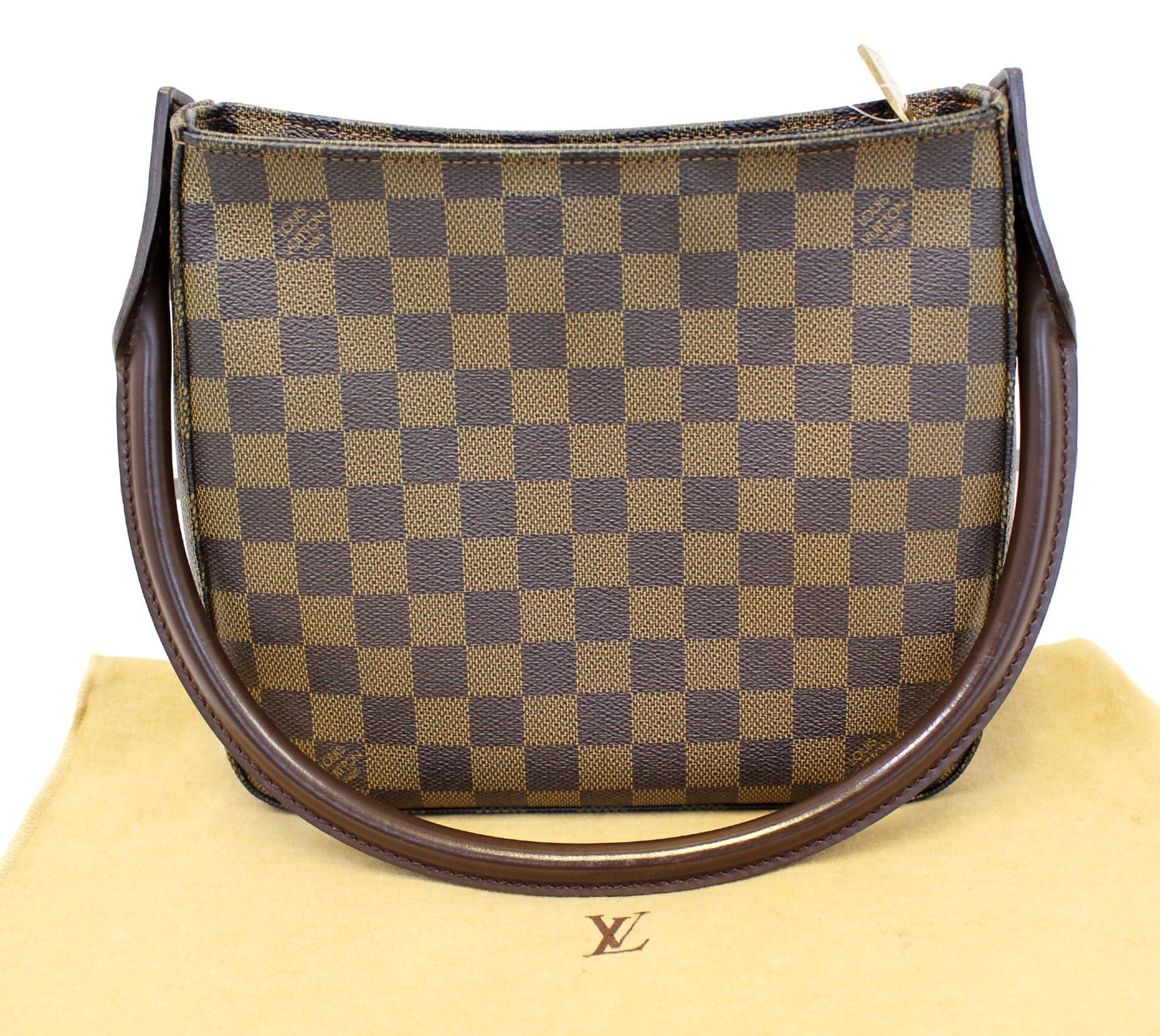 LOUIS VUITTON Looping GM Shoulder Bag Damier Ebene Leather Brown N51144  16AD178