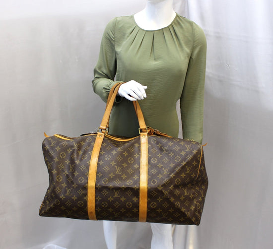 LOUIS VUITTON Monogram Sac Souple 55 Boston Bag