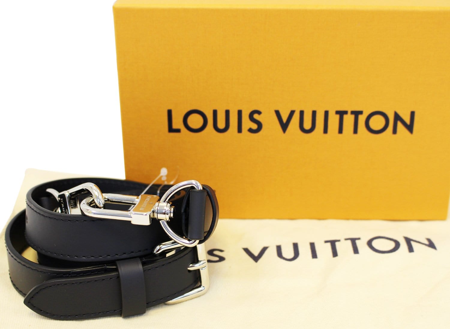 Louis Vuitton Black Leather Shoulder Bag Strap Louis Vuitton