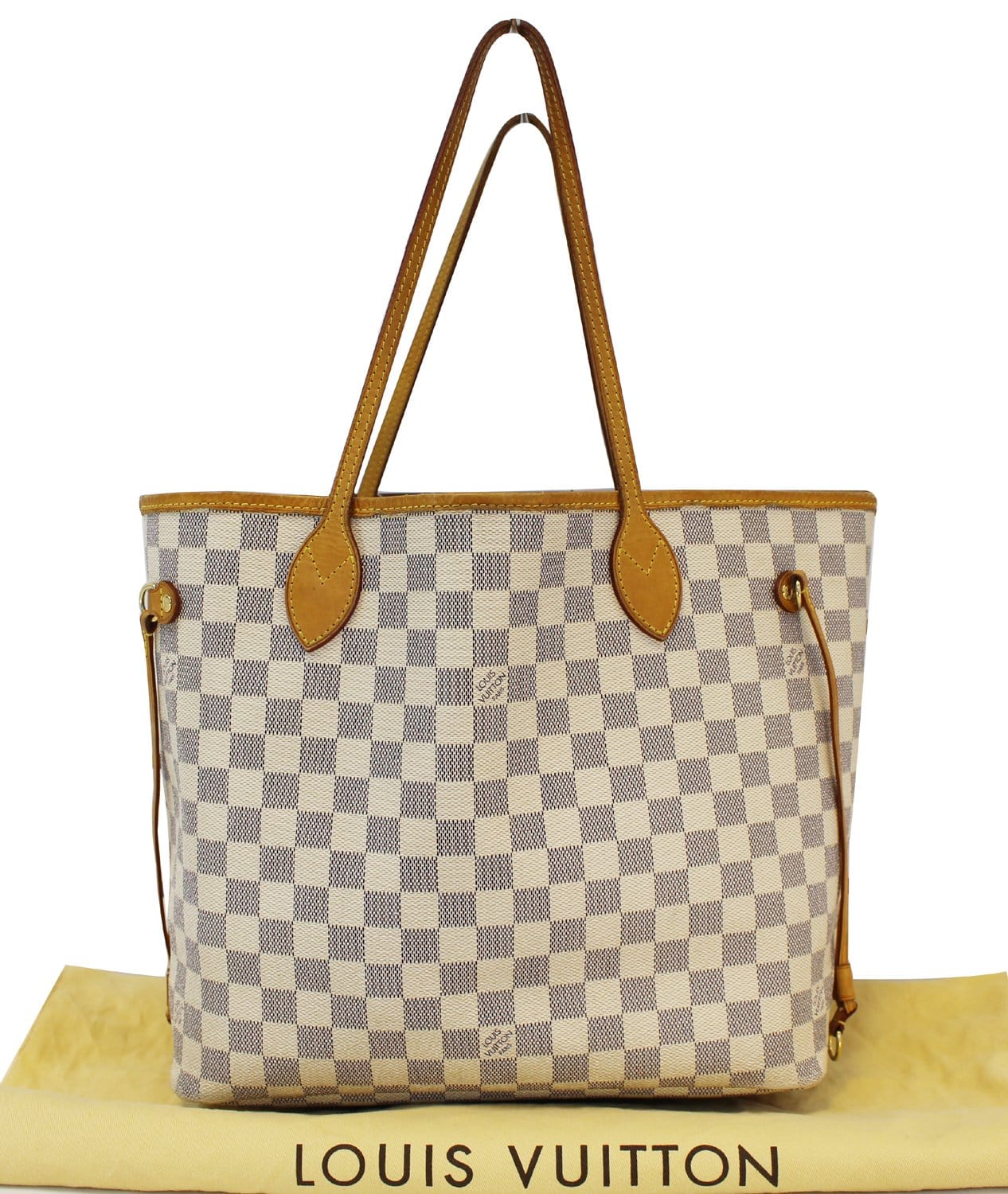 LOUIS VUITTON Damier Azur White Neverfull MM Tote Bag