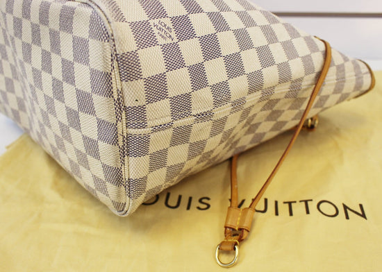 Louis Vuitton Damier Azur Neverfull MM Tote Bag White ref.738167 - Joli  Closet
