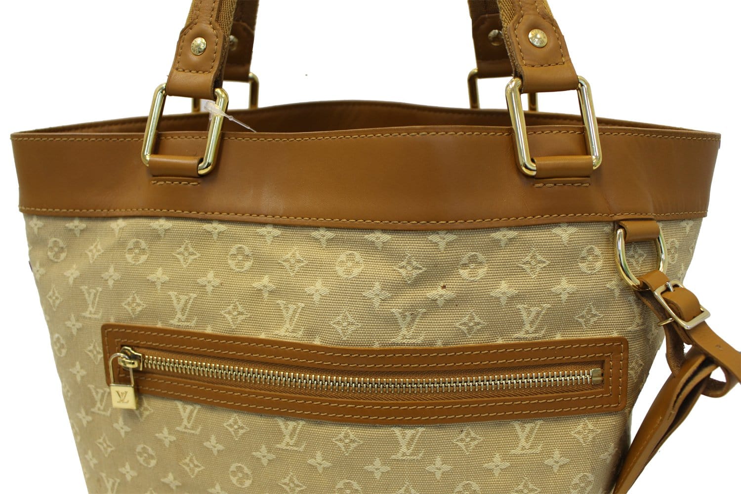 LOUIS VUITTON Beige Monogram Mini Lin Lucille GM Bag - Sale