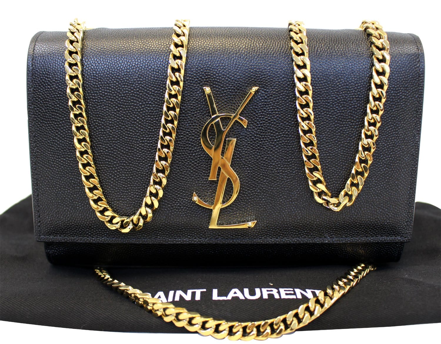 Leather clutch bag Saint Laurent Gold in Leather - 22519424