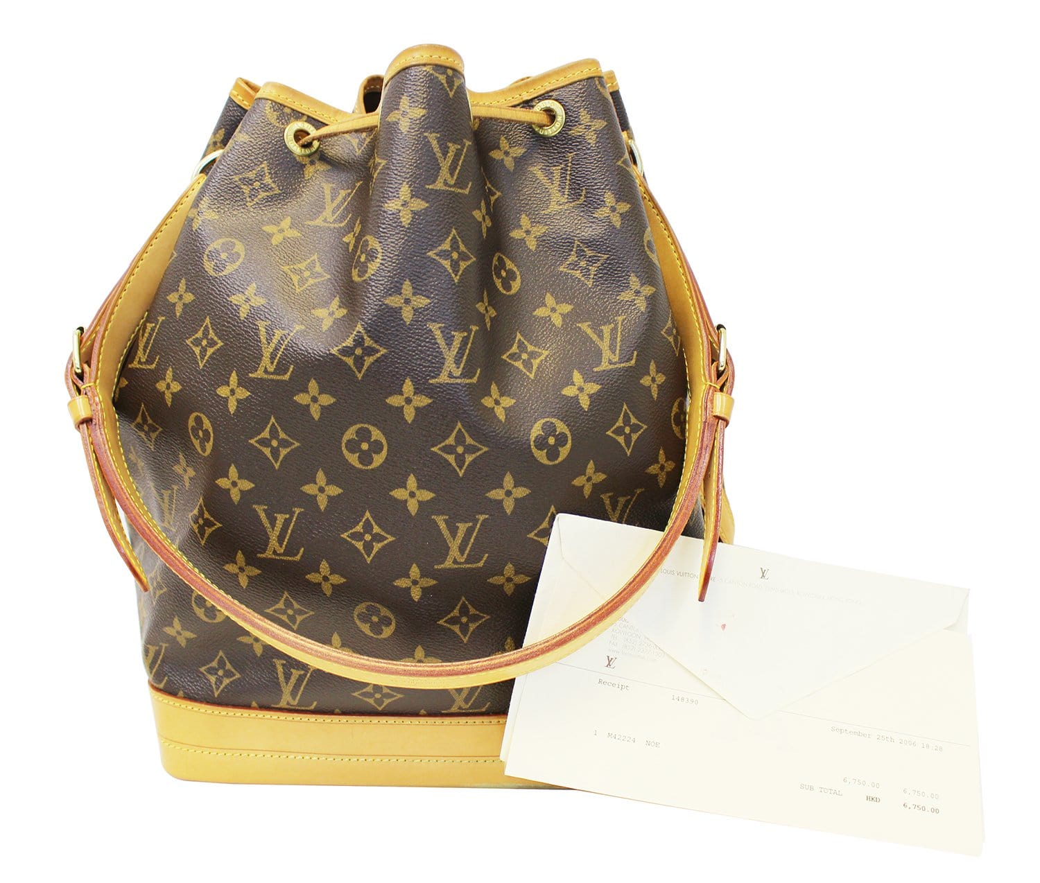 Auth LOUIS VUITTON Monogram Noe Drawstring Shoulder bag M42224