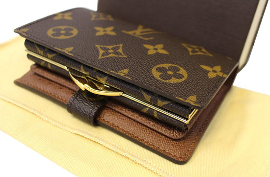 LOUIS VUITTON FRENCH KISSLOCK MONOGRAM CANVAS WALLET BROWN-DD5810 