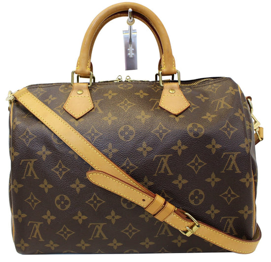 LOUIS VUITTON Speedy 30 Monogram Canvas Bandouliere Satchel Bag