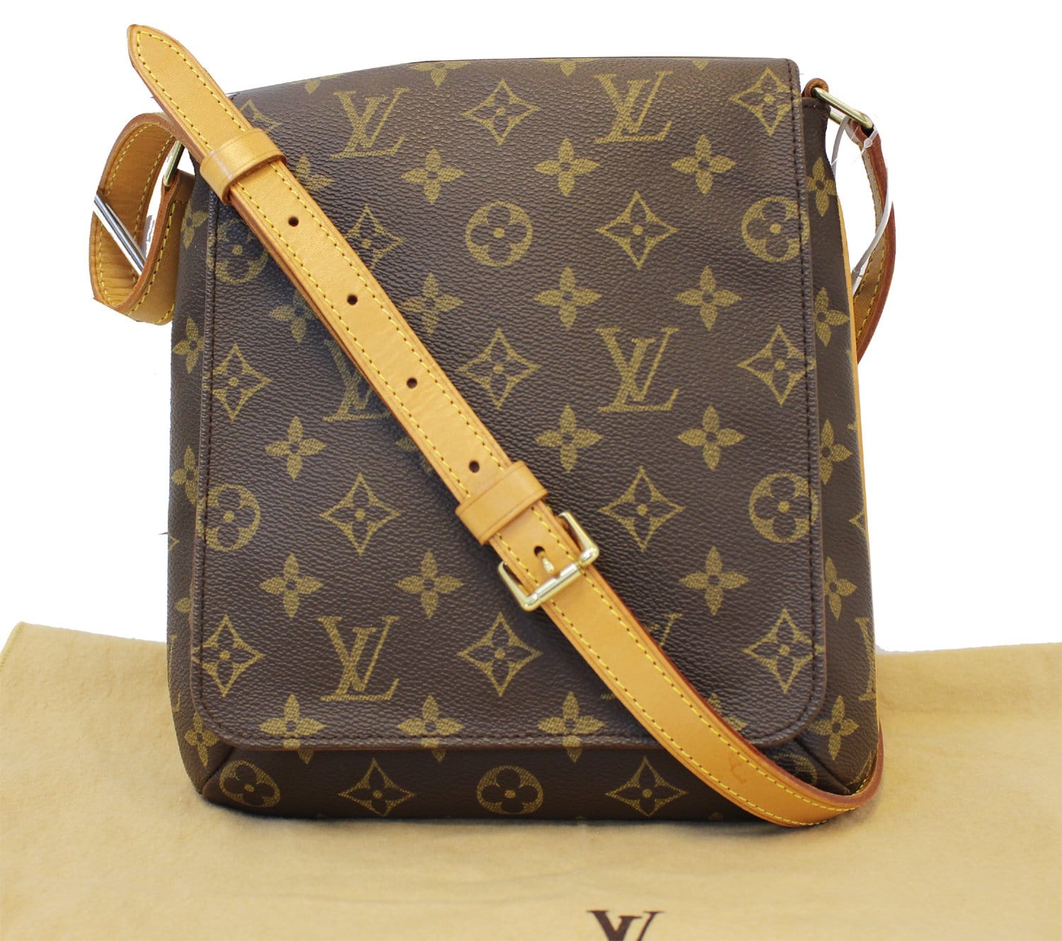 Authentic LOUIS VUITTON Monogram Canvas Musette Salsa Bag TT1537