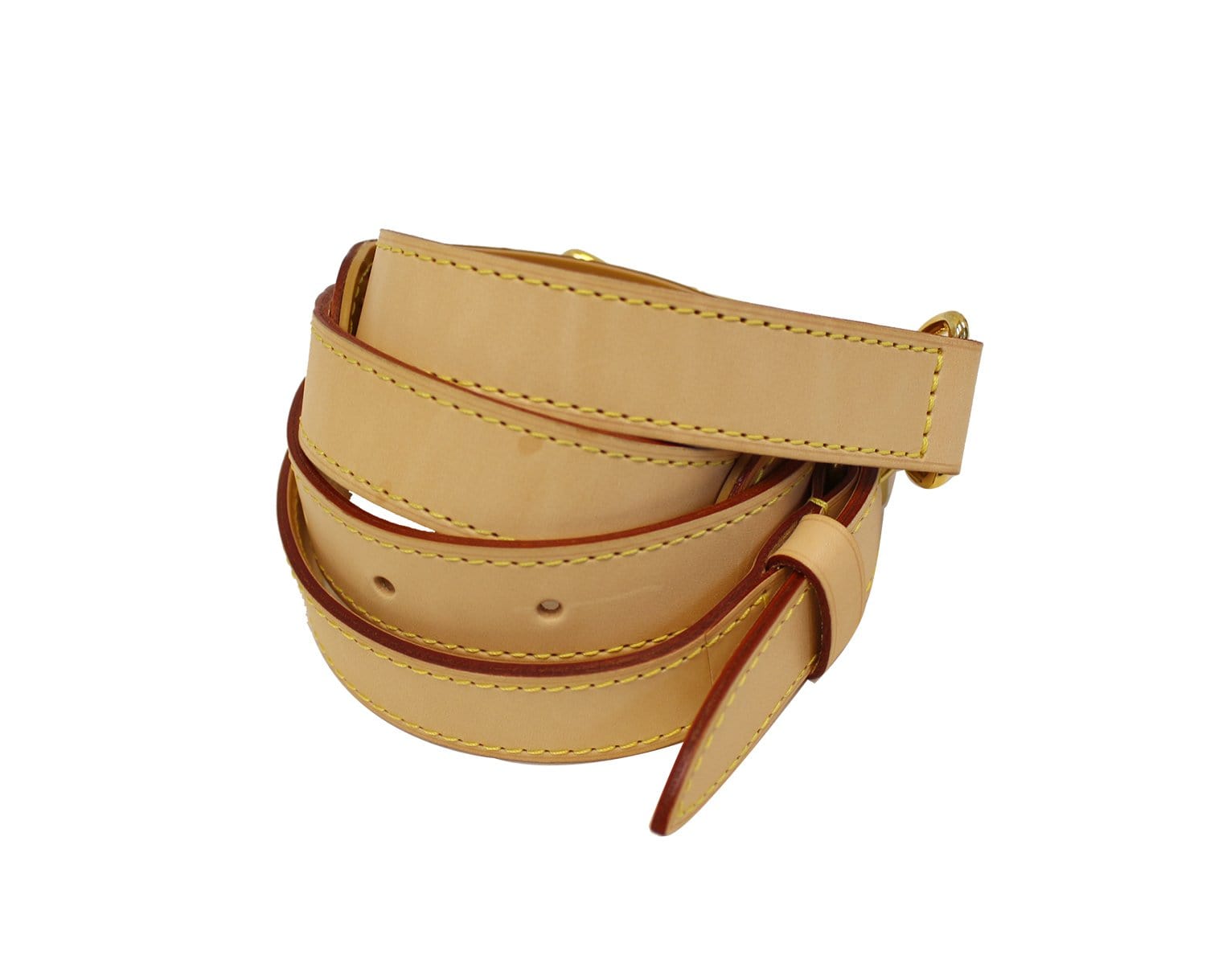 LOUIS VUITTON Leather Bandouliere Shoulder Strap Beige