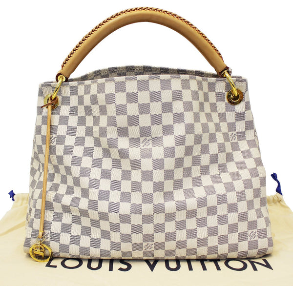 Authentic LOUIS VUITTON Artsy MM Damier Azur Shoulder Handbag TT1827