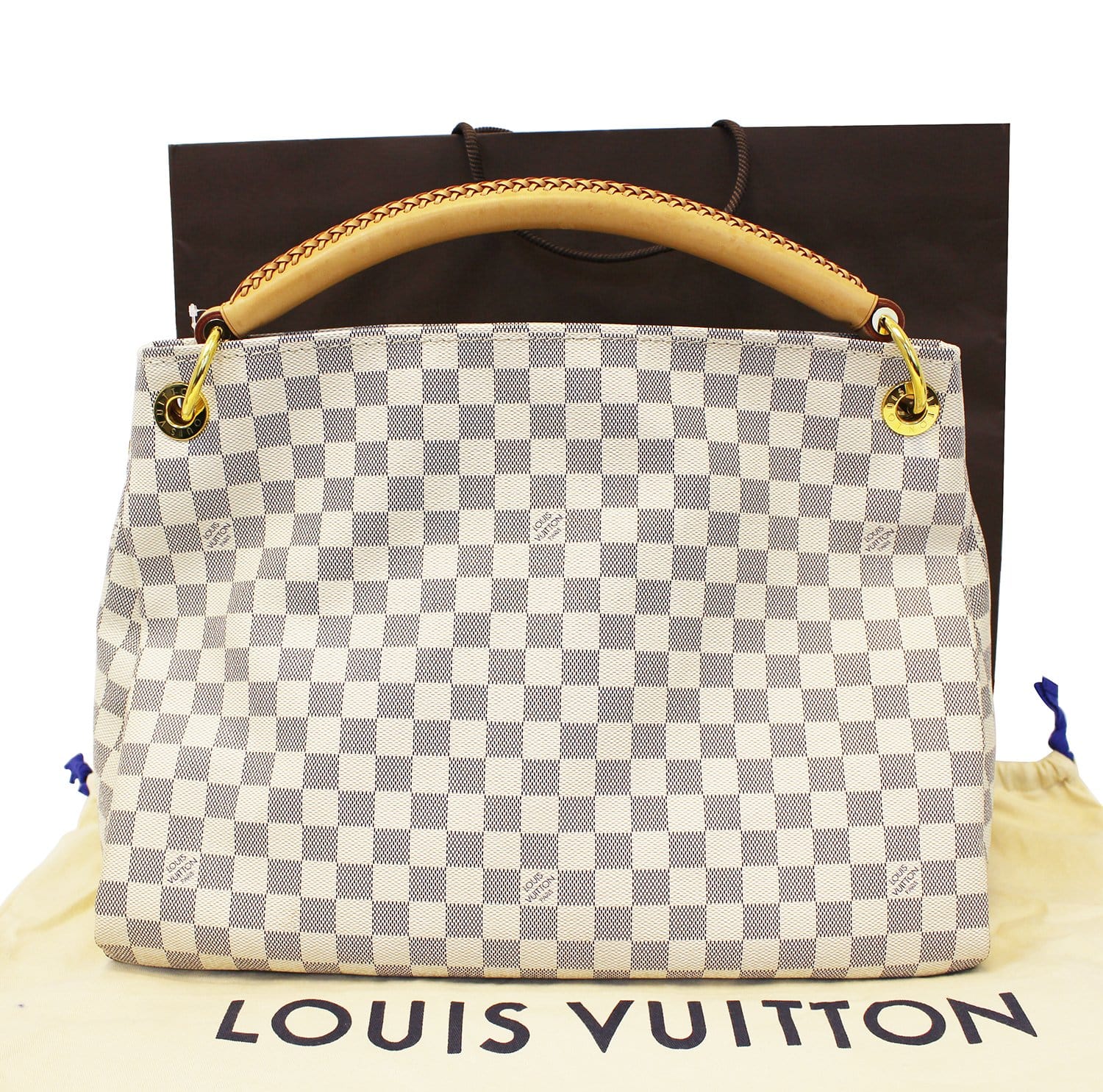 Louis Vuitton Damier Azur Artsy MM Shoulder Bag (SHF-22363) – LuxeDH