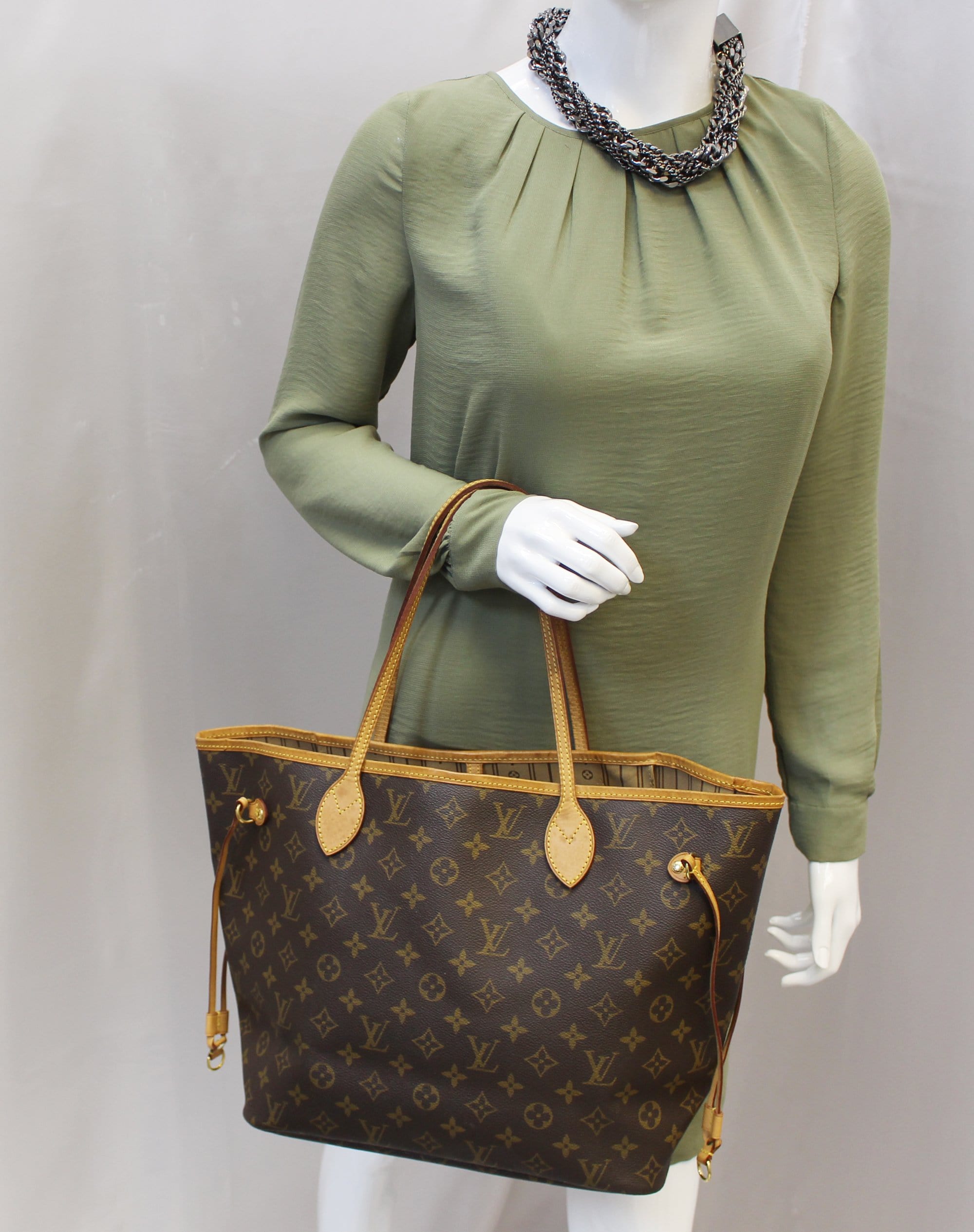 Louis Vuitton Monogram Canvas Neverfull Mm Tote Shoulder Bag 