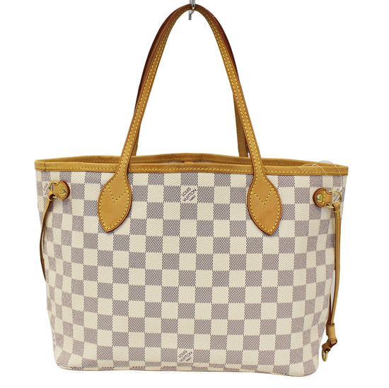 LOUIS VUITTON Damier Azur Neverfull PM Tote Bag N41362 LV Auth 29025