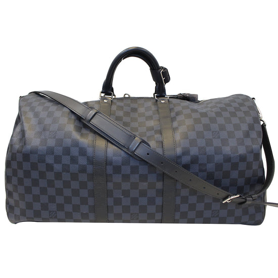 LOUIS VUITTON Keepall Cobalt Blue Tiagarama Bandouliere Coated Canvas