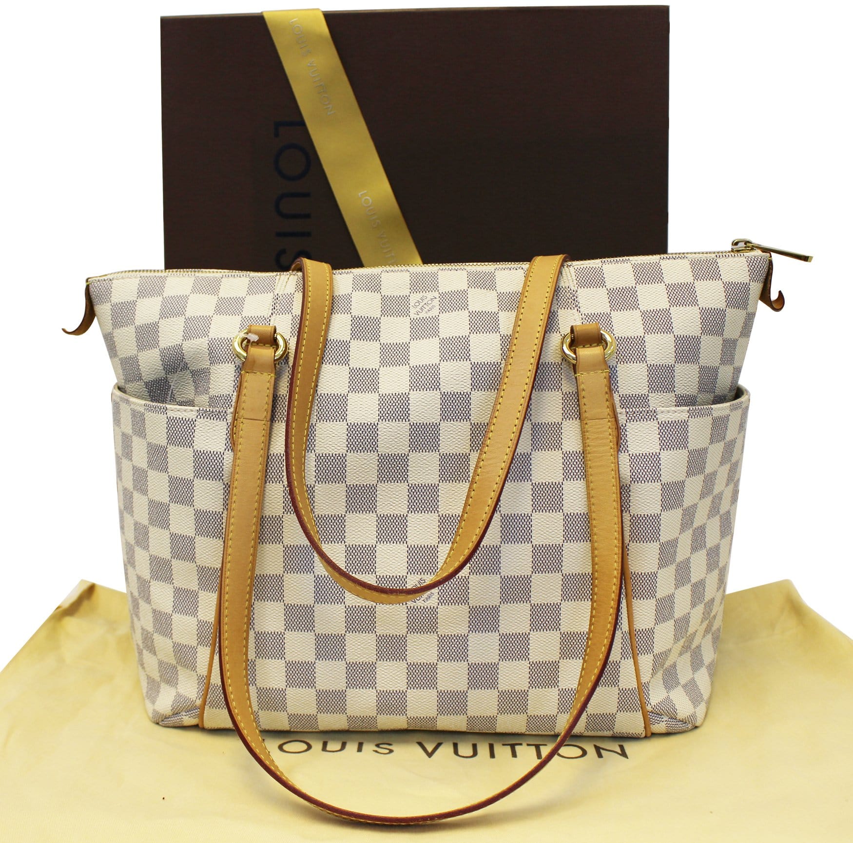 LOUIS VUITTON Damier Azur Totally MM Shoulder Handbag