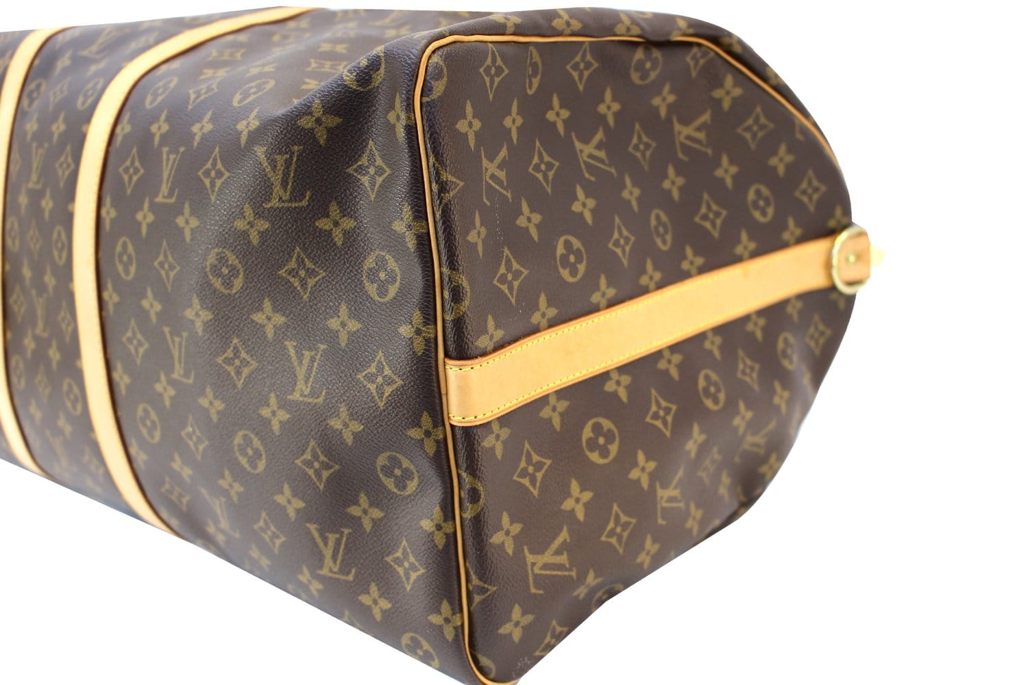 Authentic LOUIS VUITTON Monogram Canvas Keepall 60 Bandouliere Travel