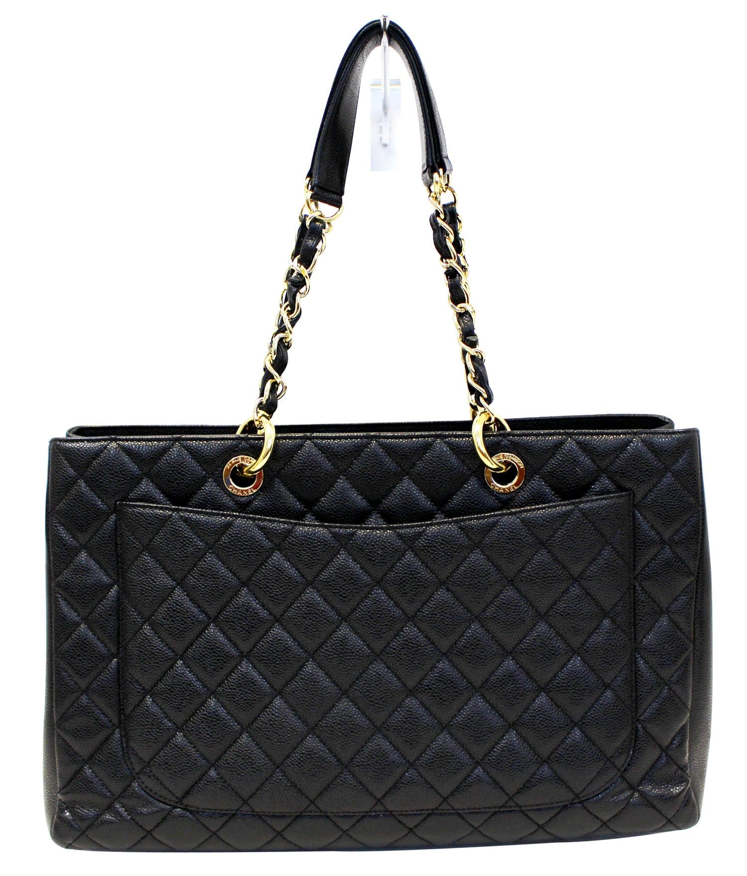 CHANEL Caviar Leather Black XL Grand Shopping Tote Bag