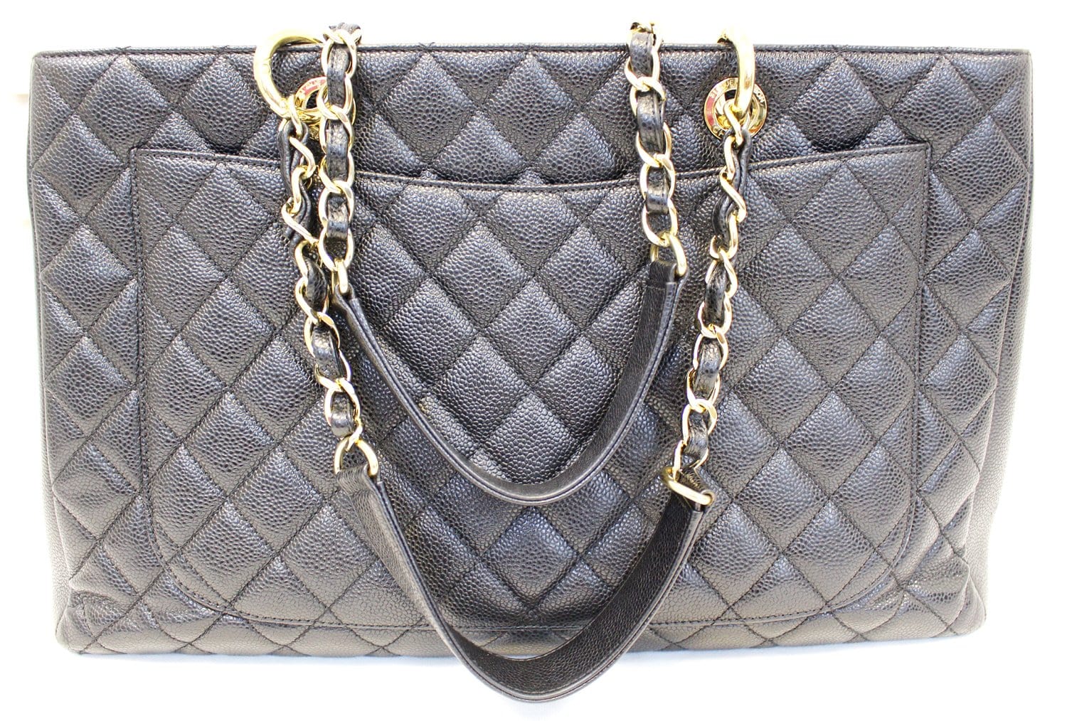 CHANEL Caviar Leather Black XL Grand Shopping Tote Bag