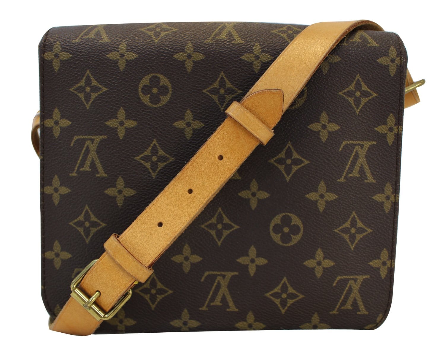 Authentic LOUIS VUITTON Monogram Canvas Cartouchiere MM Bag TT1542