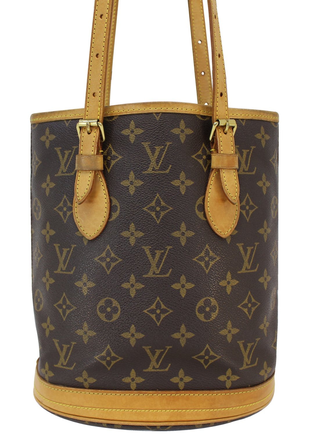 Authentic LOUIS VUITTON Monogram Canvas Bucket PM Shoulder Bag TT1545