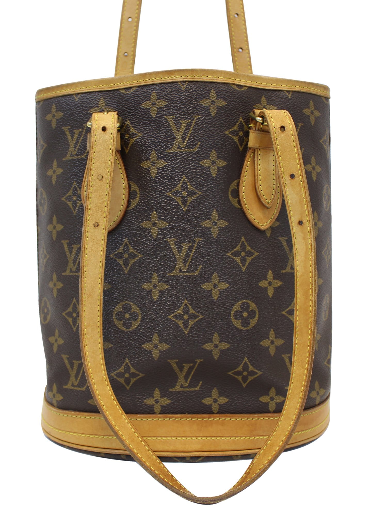 Authentic LOUIS VUITTON Monogram Canvas Bucket PM Shoulder Bag TT1545