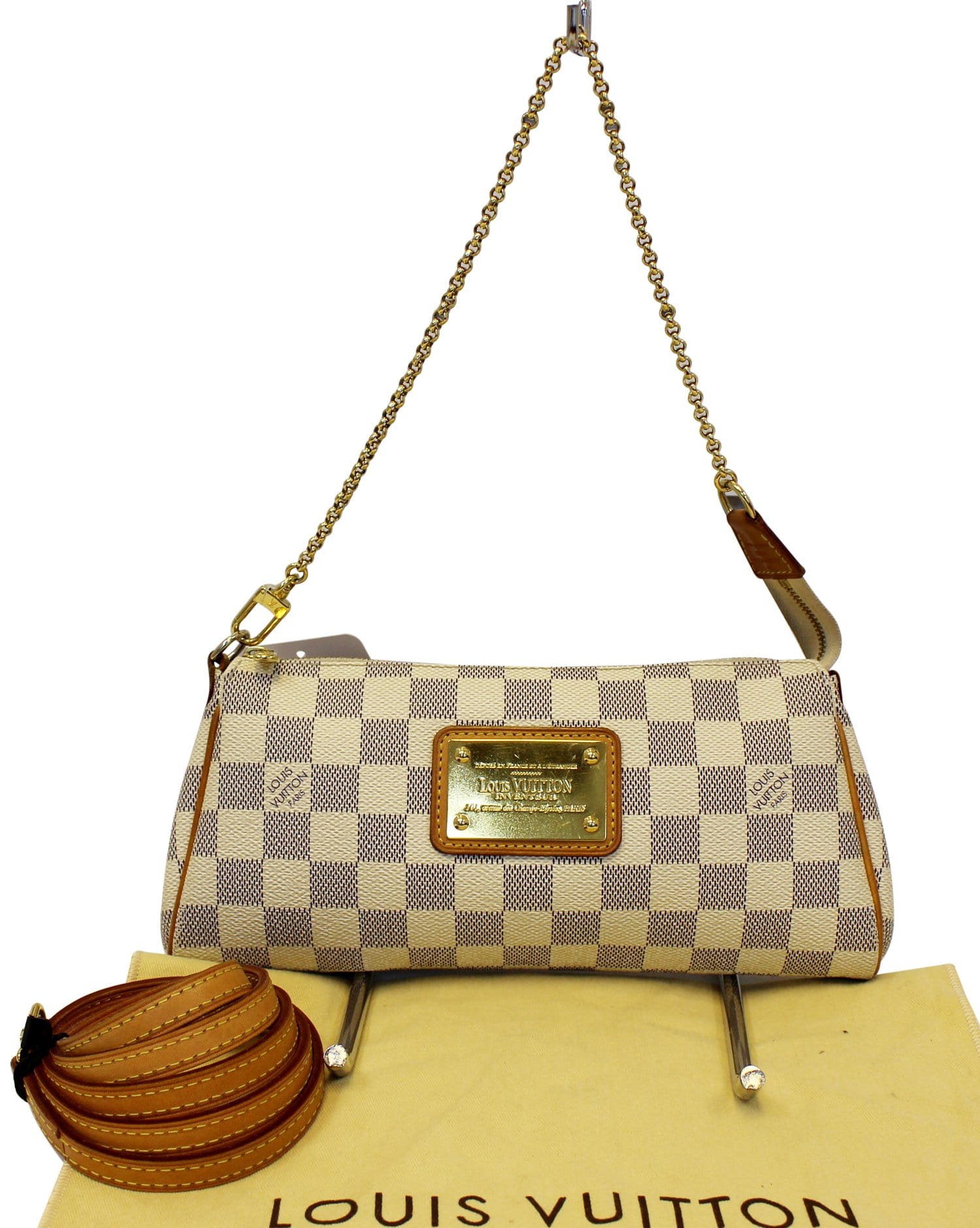 LOUIS VUITTON Damier Azur Eva Clutch Crossbody Bag | Dallas Designer Handbags