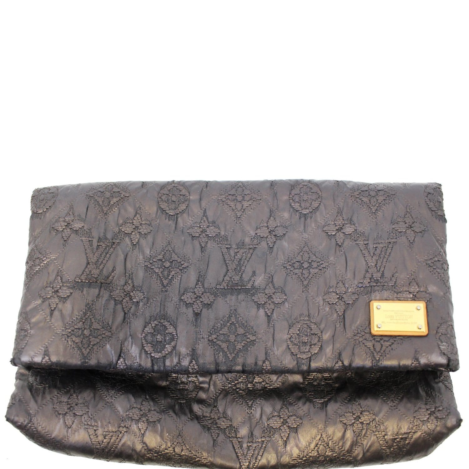 Louis Vuitton Monogram Motard Patent Limelight PM in Brown Clutch