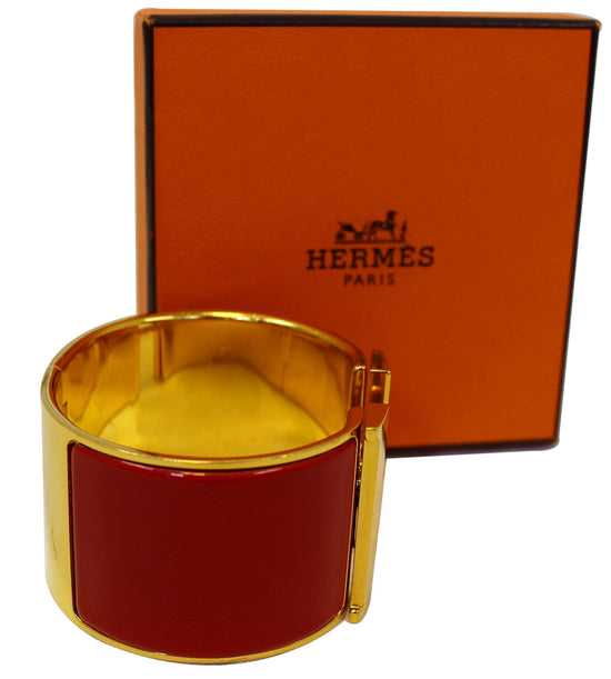 HERMES CLIC H BRACELET RED GHW SIZE PM