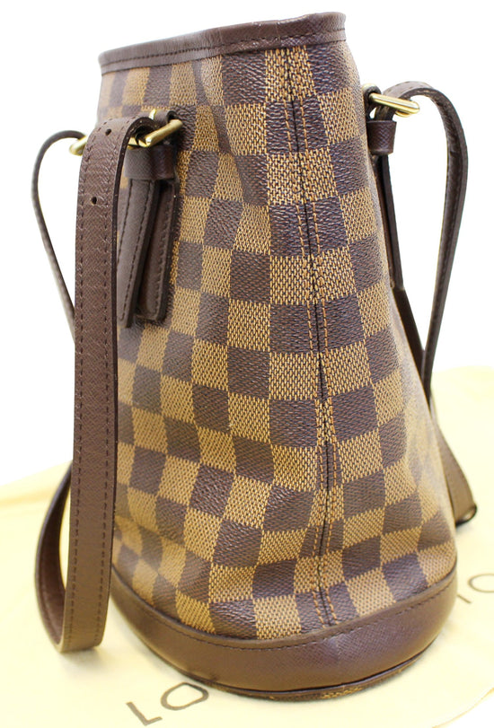 Louis Vuitton Damier Ebene Marais Bucket Bag with Pouch N42240 Brown Cloth  ref.935612 - Joli Closet