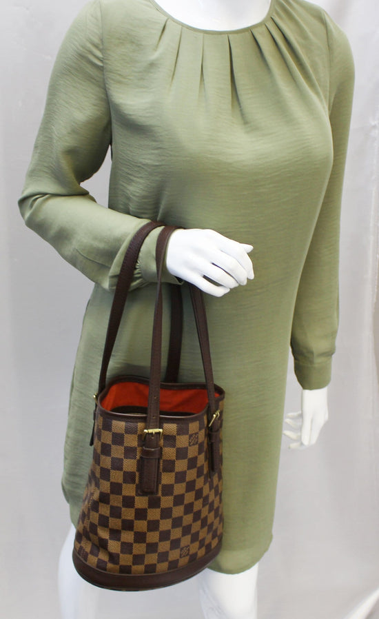 Louis Vuitton Damier Ebene Marais Bucket Pouch - Brown Clutches