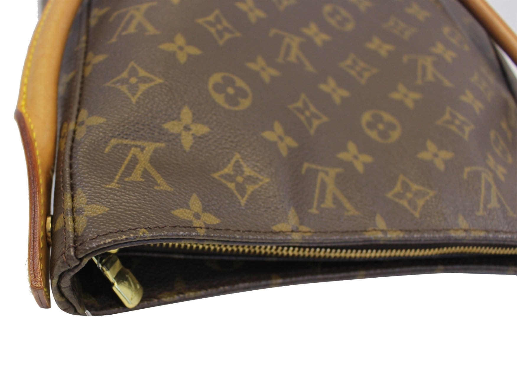 Louis Vuitton Womens Leather Canvas Monogram GM Looping M51145 Shoulder Bag