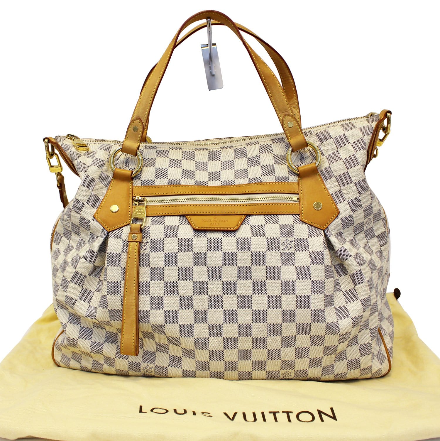 Authentic Louis Vuitton Evora MM Damier Azur Shoulder Hand Bag