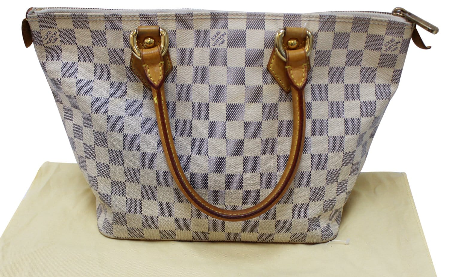 Louis Vuitton Saleya Pm Zip 860058 White/Cream Damier Azur Canvas