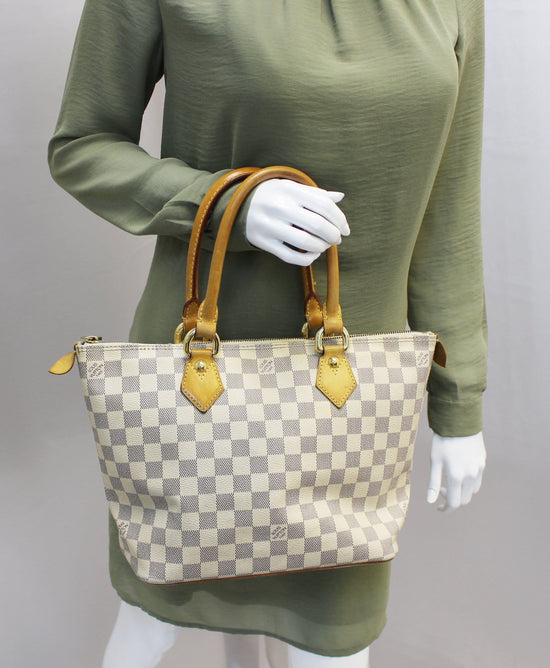 Louis Vuitton Saleya PM White Damier Azur Canvas Handbag - BOPF