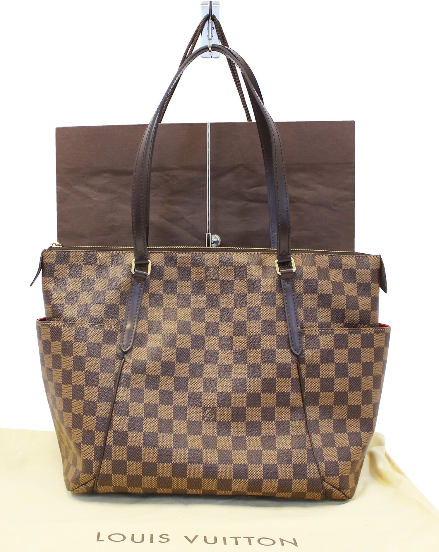 Authentic LOUIS VUITTON Damier Ebene Totally MM Shoulder Handbag E3714