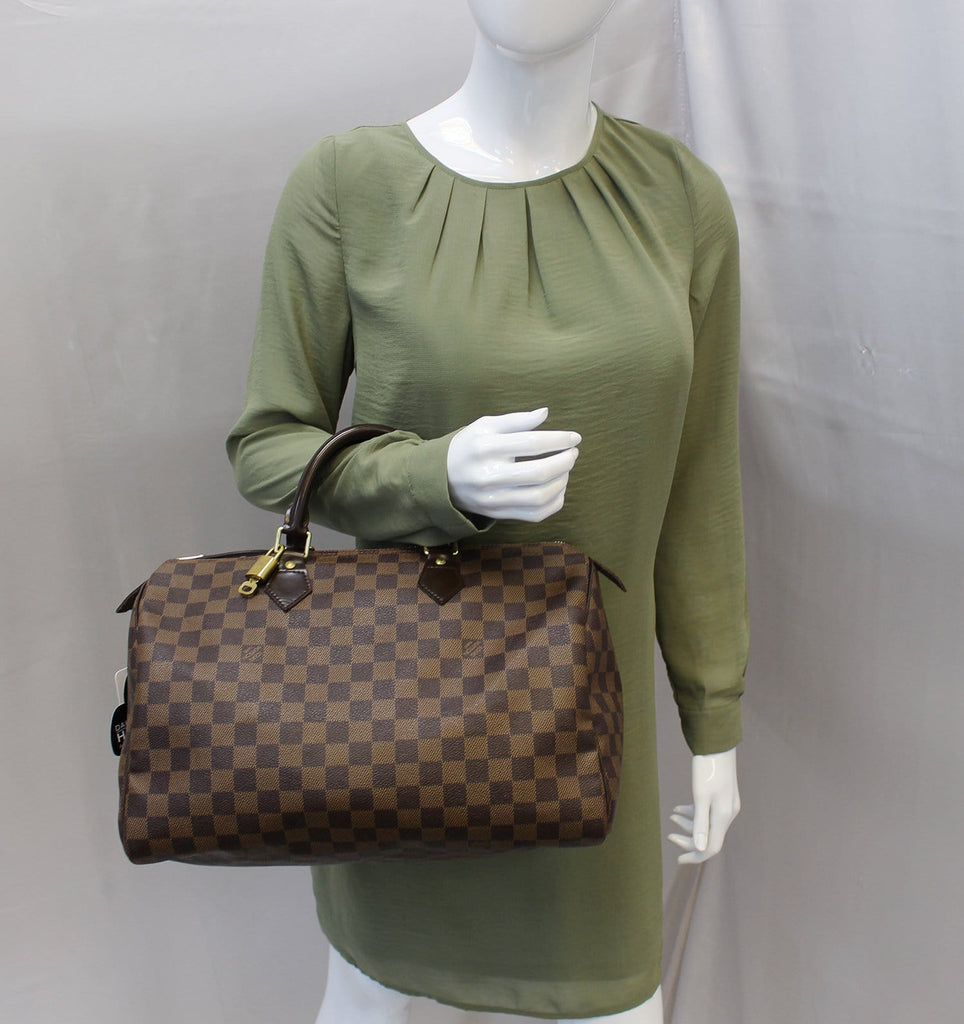 LOUIS VUITTON Damier Ebene Speedy 35 Satchel